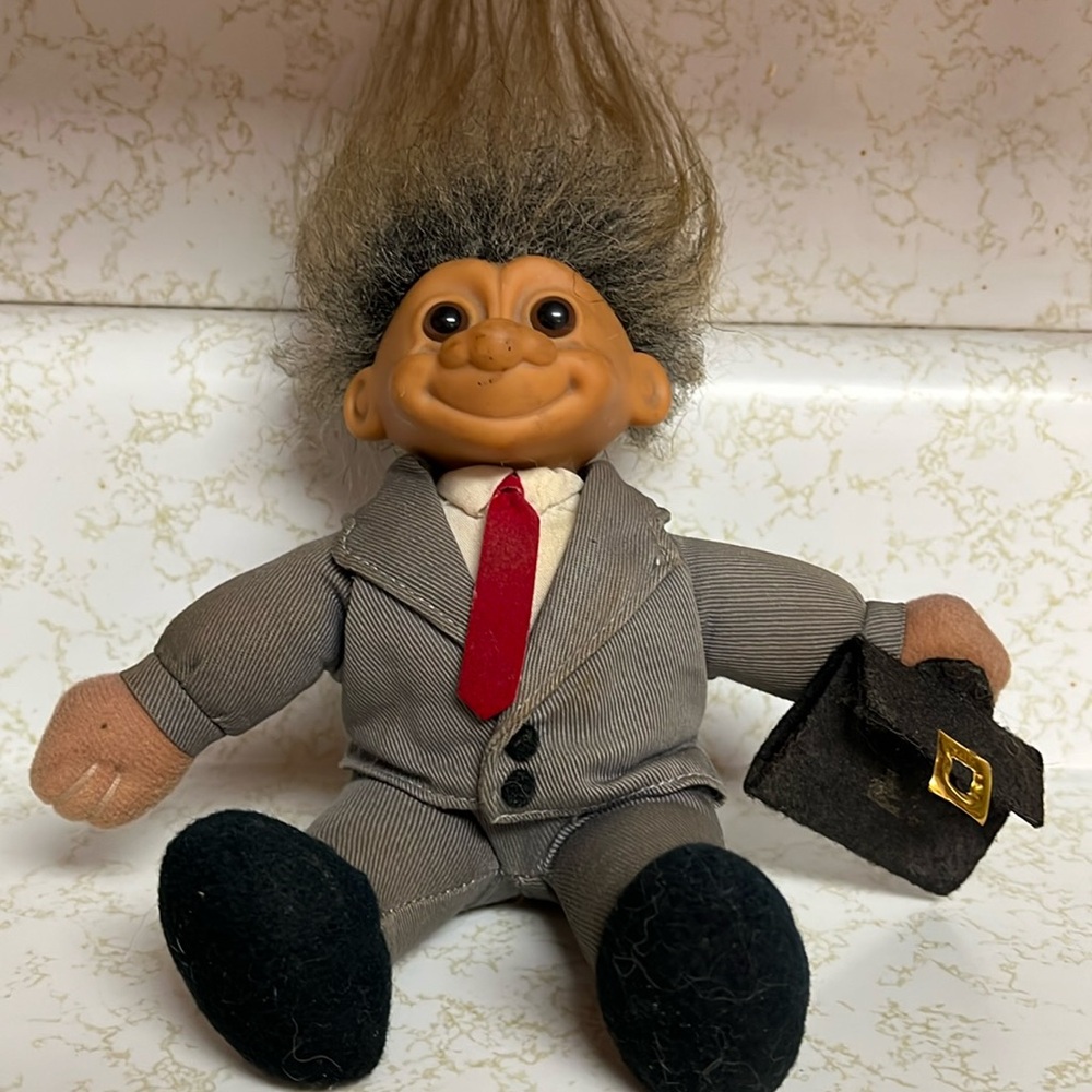 VTG Troll Doll, 6”T, “The Boss”, pre-owned, spot on right arm, see photos.
